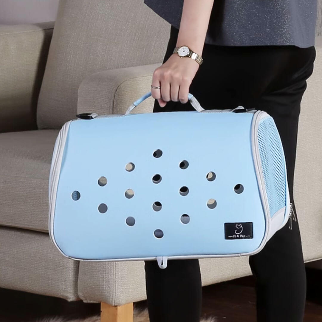 Carrying Blue Soft Airline-Approved Cat Carrier for Flying | MissyMoMo