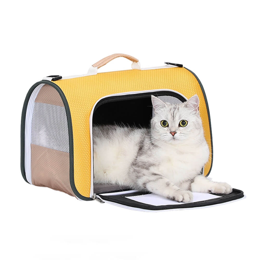 Cat in Yellow Lightweight Airline-Approved Travel Cat Carrier | MissyMoMo