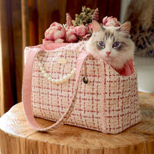 Load image into Gallery viewer, Cat Relaxing in Pink Arkika Cat Shoulder Bag | MissyMoMo
