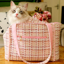 Load image into Gallery viewer, Cat Relaxing in Pink Arkika Cat Shoulder Bag | MissyMoMo
