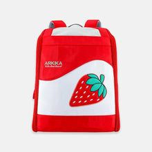 Load image into Gallery viewer, Arkika Travel Cat Backpack in Red With Strawberry Design | MissyMoMo
