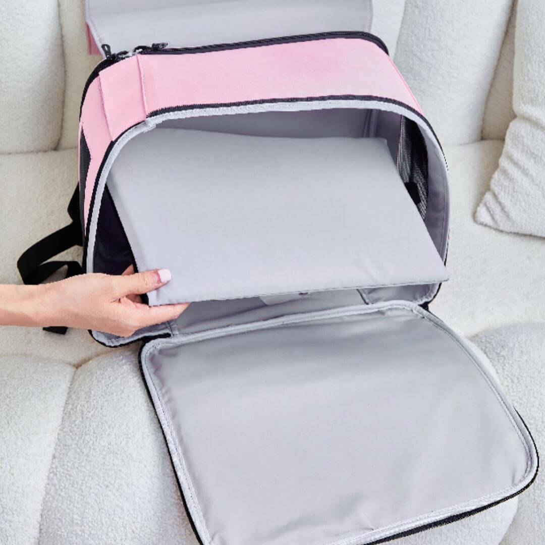 Bottom Pad of Pink Arkika Whiskers Wonders Cat Backpack | MissyMoMo