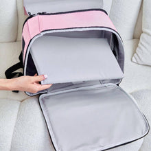 Load image into Gallery viewer, Bottom Pad of Pink Arkika Whiskers Wonders Cat Backpack | MissyMoMo
