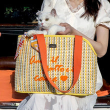 Load image into Gallery viewer, Carrying Arkika Woven Cat Carrier With Cat Inside | MissyMoMo

