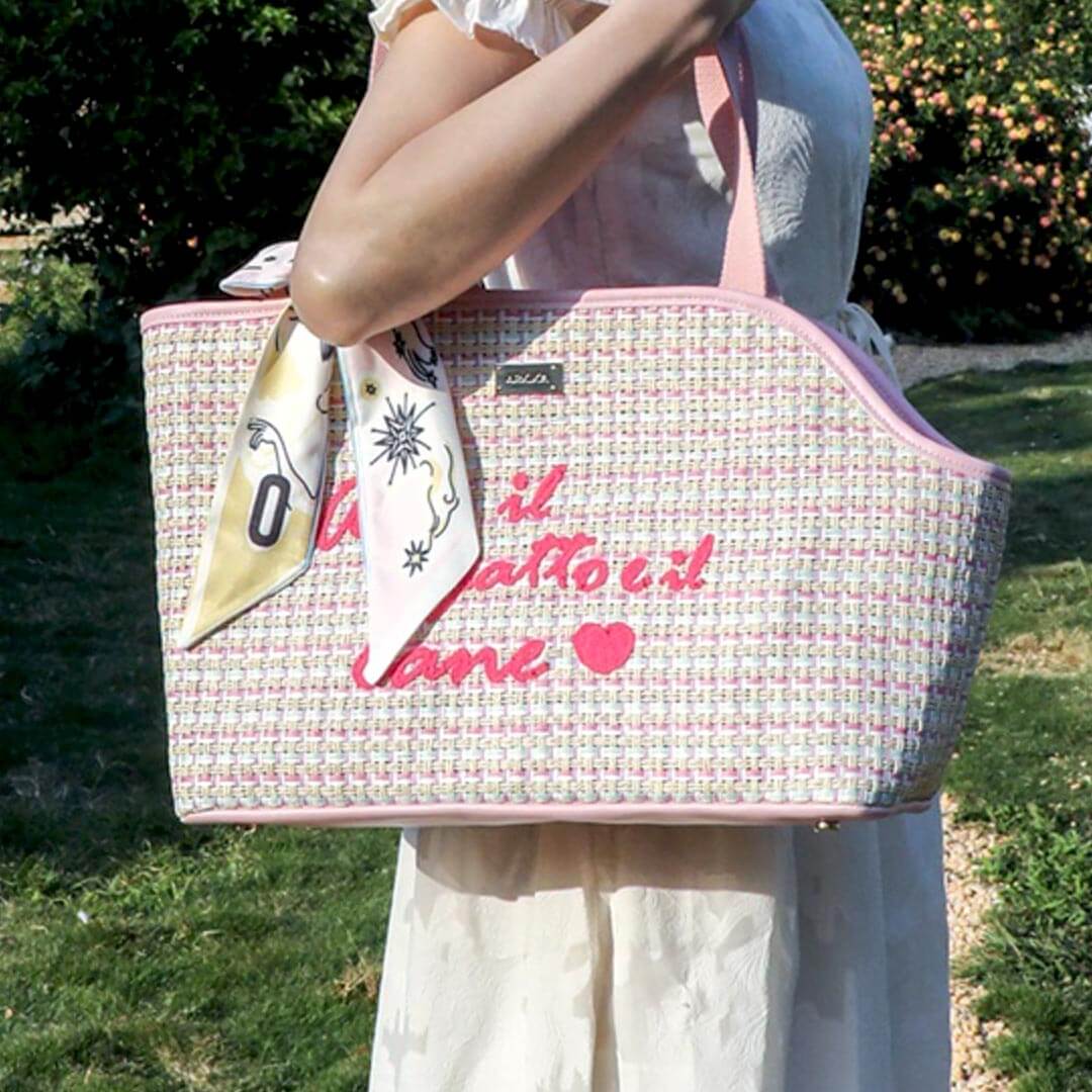  Carrying Pink Arkika Woven Cat Carrier | MissyMoMo