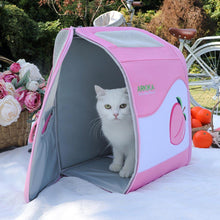 Load image into Gallery viewer, White Cat Inside Pink Arkika Travel Cat Backpack | MissyMoMo
