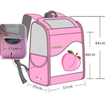 Load image into Gallery viewer, Dimensions of Pink Arkika Travel Cat Backpack | MissyMoMo
