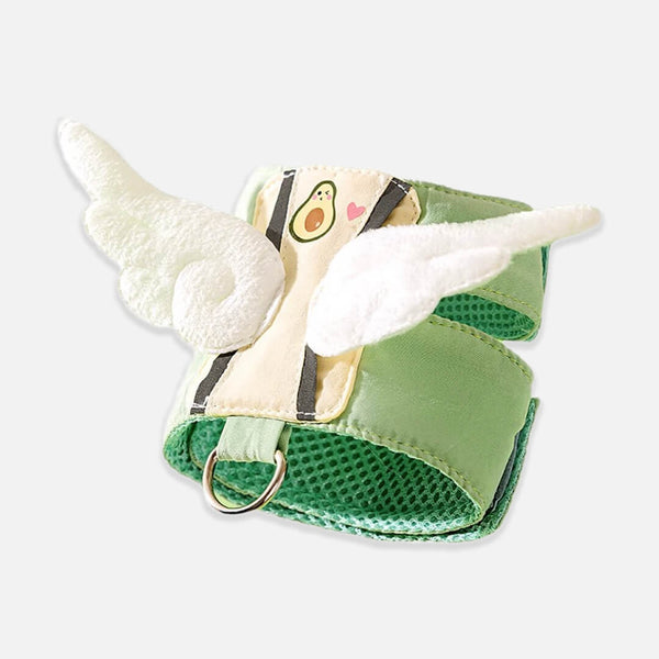 Avocado Cat Harness with Angel Wings and Leash | MissyMoMo