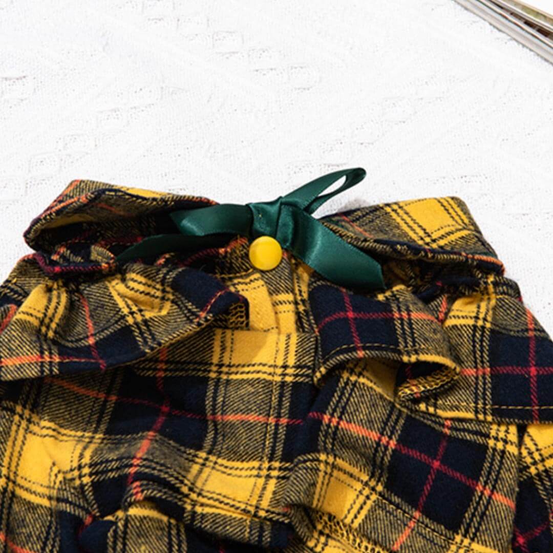 Bella Cat Shirt | Yellow Plaid Shirt for Cats | MissyMoMo