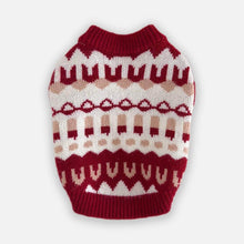 Load image into Gallery viewer, Crimson Knit Cat Sweater | Winter Cat Apparel | MissyMoMo
