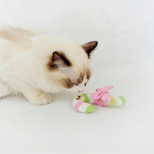 Load image into Gallery viewer, Cat with Candy Cane Catnip Toy | Cute Toy for Cats &amp; Kittens | MissyMoMo
