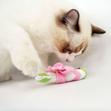 Load image into Gallery viewer, Cat with Candy Cane Catnip Toy | Cute Toy for Cats &amp; Kittens | MissyMoMo
