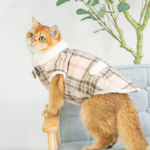 Load image into Gallery viewer, Cat in Fleece Check Jacket | MissyMoMo
