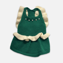 Load image into Gallery viewer, Celeste Cat Dress | Green Knit Dress for Cats &amp; Kittens | MissyMoMo
