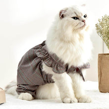 Load image into Gallery viewer, Checkers Cat Dungarees | Cat Clothes | Pet Clothes | MissyMoMo
