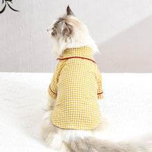 Load image into Gallery viewer, Checkers Cat Lounge Shirt | Cat with Clothes | Pajamas for Cats | MissyMoMo
