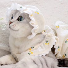 Load image into Gallery viewer, Cat in Yellow Cherry Print Hat &amp; Dress | MissyMoMo
