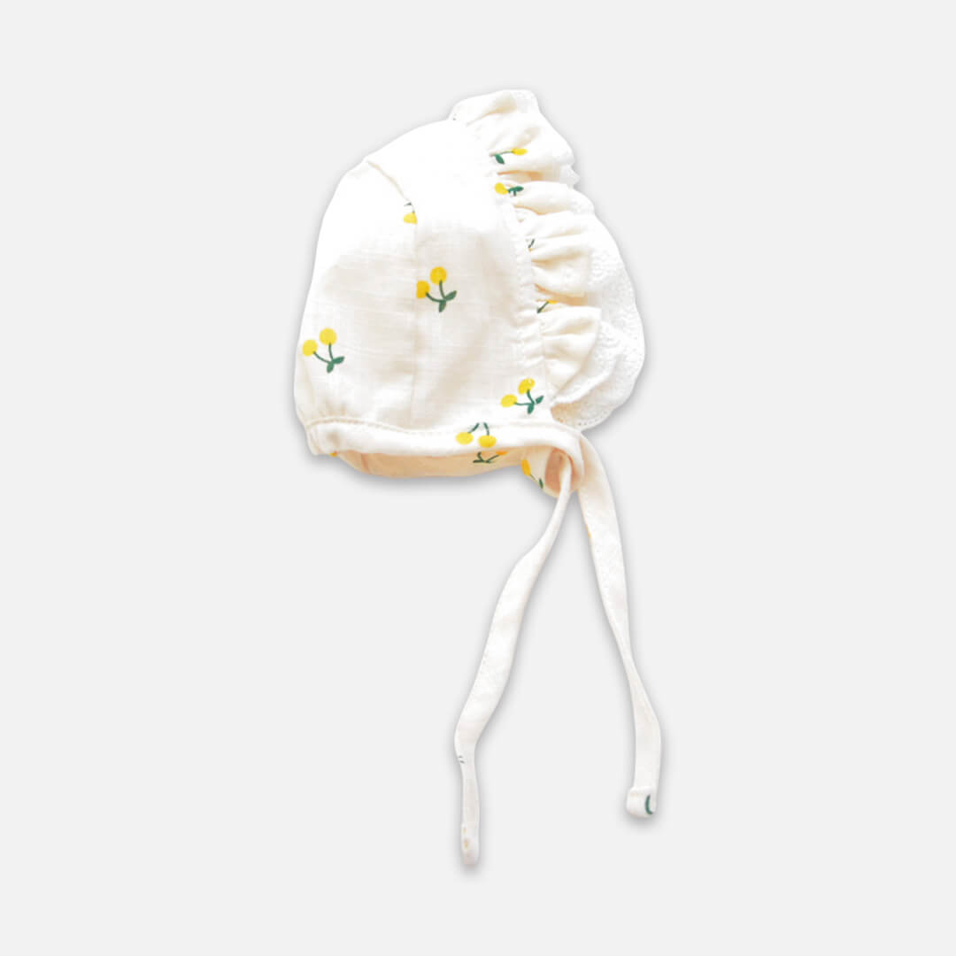 Yellow Cherry Print Hat for Cats & Kittens | MissyMoMo