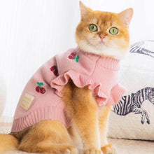 Load image into Gallery viewer, Cat in Pink Cherry Print Sweater | MissyMoMo
