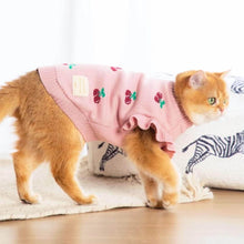 Load image into Gallery viewer, Cat in Pink Cherry Print Sweater | MissyMoMo
