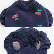 Load image into Gallery viewer, Navy Cherry Print Cat Sweater | MissyMoMo
