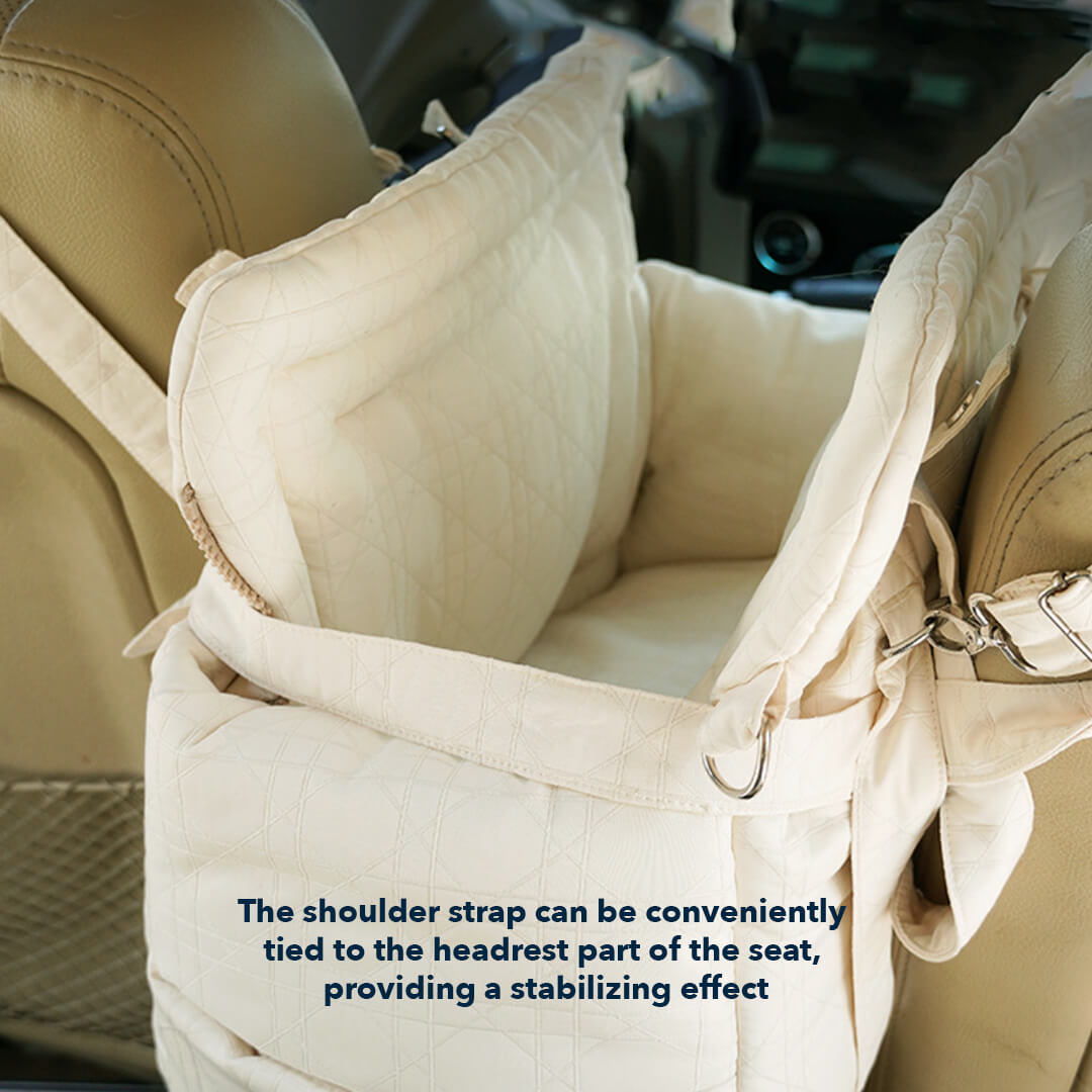 Cat Car Carrier Secured to Car Seat with Adjustable Straps | MissyMoMo