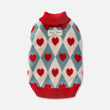 Load image into Gallery viewer, Cupid Cat Sweater | Red 
Heart Pattern Sweater for Cats | MissyMoMo
