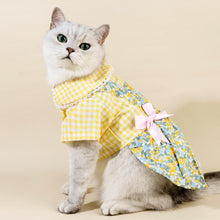 Load image into Gallery viewer, Cat in Checkered Floral Dress | MissyMoMo
