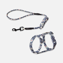 Load image into Gallery viewer, Daisy Navy Blue Cat Harness &amp; Leash Set for Walking | H-Style Cat Harness for Walking | MissyMoMo
