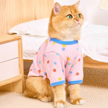 Load image into Gallery viewer, Cat in Cute Pink Polka Dot T-Shirt | MissyMoMo
