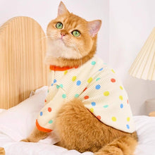 Load image into Gallery viewer, Cat in Cute Yellow Polka Dot T-Shirt | MissyMoMo
