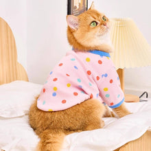 Load image into Gallery viewer, Cat in Cute Pink Polka Dot T-Shirt | MissyMoMo
