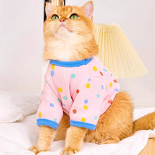Load image into Gallery viewer, Cat in Cute Pink Polka Dot T-Shirt | MissyMoMo
