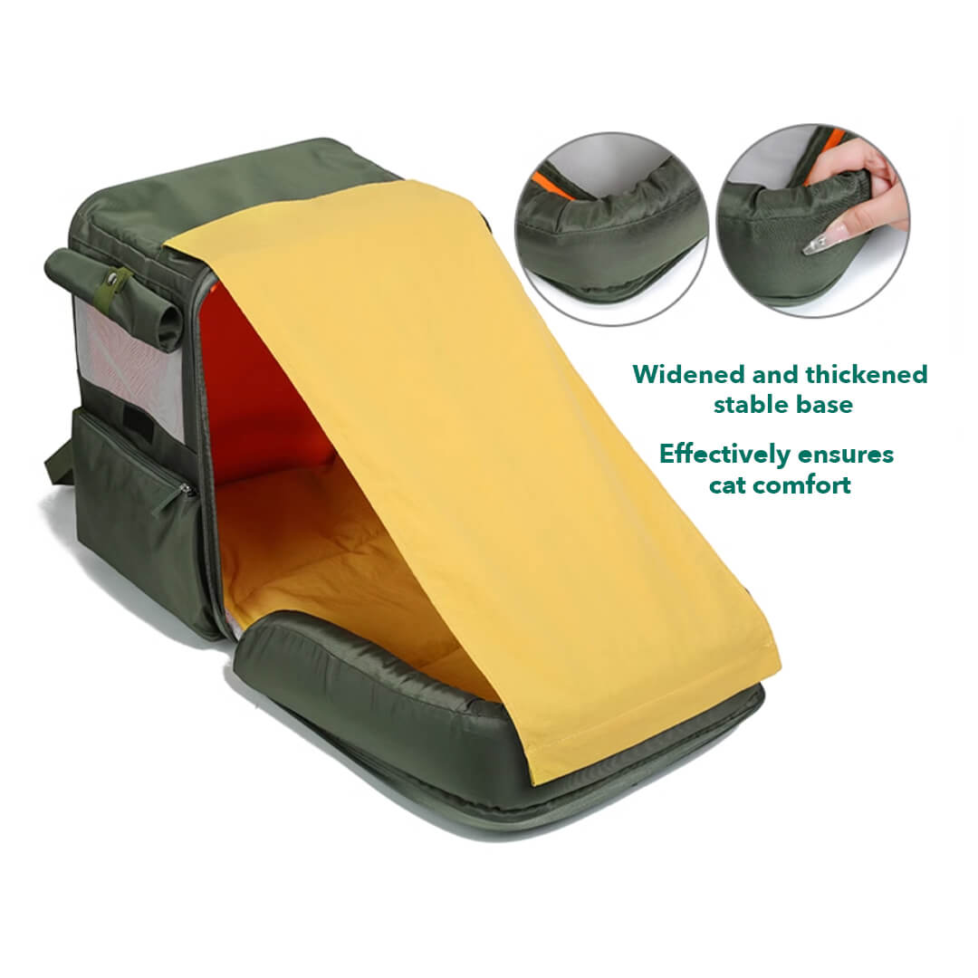 Purr Palace Tent-Like Green Cat Carrier Backpack | MissyMoMo