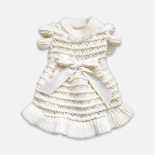 Load image into Gallery viewer, Fleur Cat Dress ｜White Knit Dress for Cats &amp; Kittens | MissyMoMo
