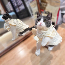 Load image into Gallery viewer, Cat in White Knit Dress | MissyMoMo
