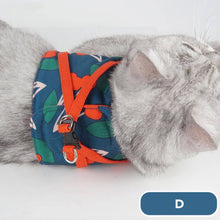 Load image into Gallery viewer, Green Floral Print Fleur Cat Harness with Pink Bow | MissyMoMo
