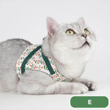 Load image into Gallery viewer, Cat Looking Up with Fleur Cat Harness in Floral Design | MissyMoMo
