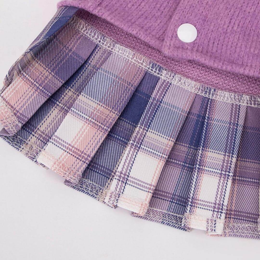 Hana Cat Dress | Purple Plaid Dress for Cats & Kittens | Cat Clothes | Dress for Pets | MissyMoMo