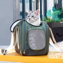 Load image into Gallery viewer, Cat Sitting in Kitty Chic Expandable Airline-Approved Cat Carrier | MissyMoMo
