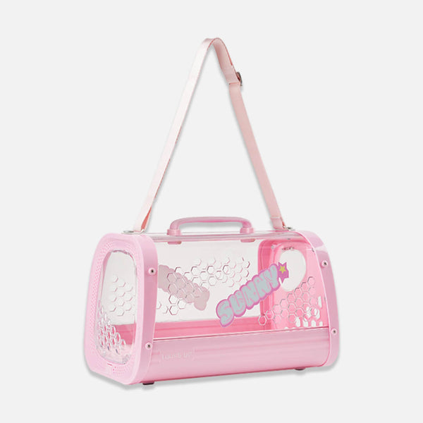 KittyMoMo Pink Clear Hard Cat Carrier | MissyMoMo
