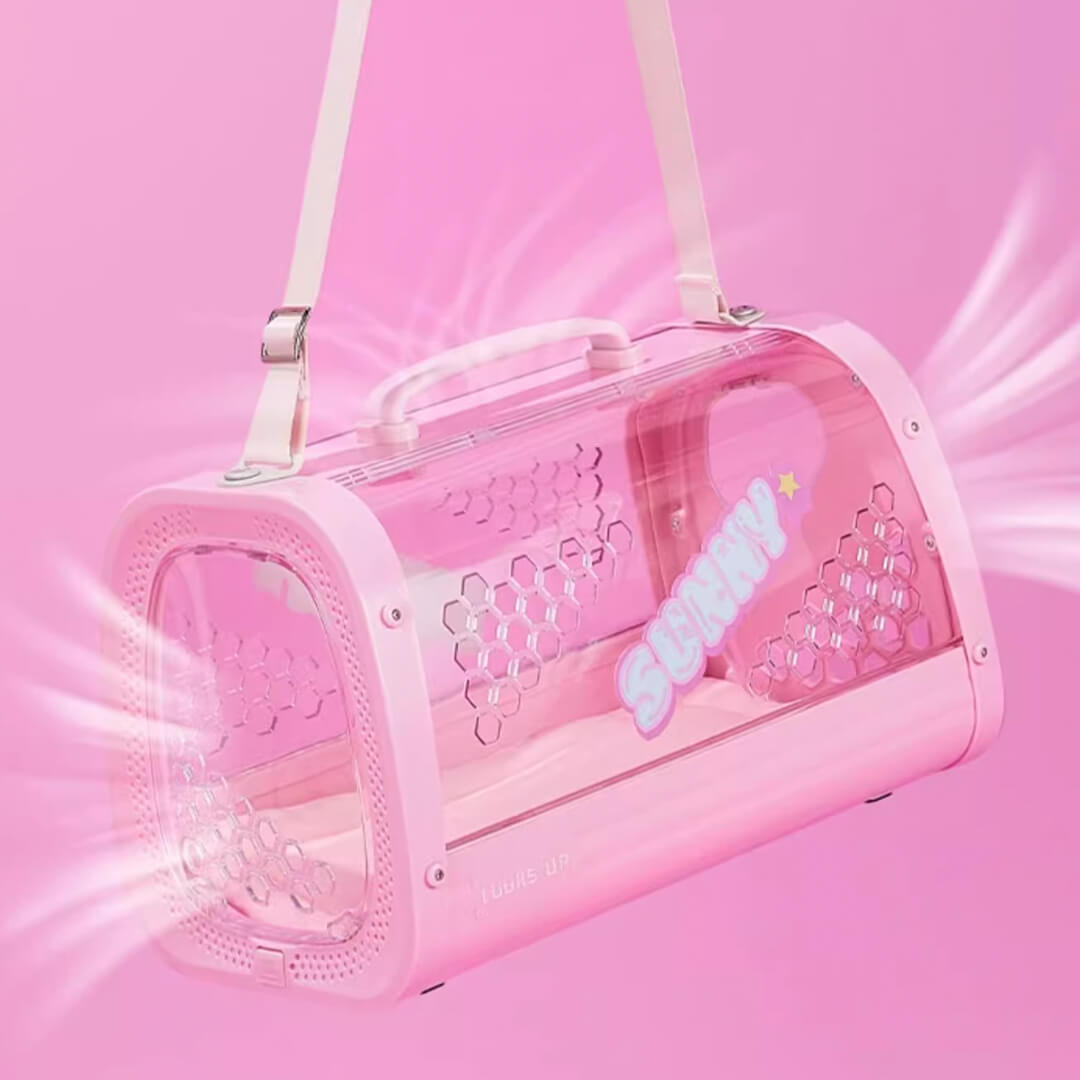 Breathability of KittyMoMo Pink Clear Hard Cat Carrier | MissyMoMo