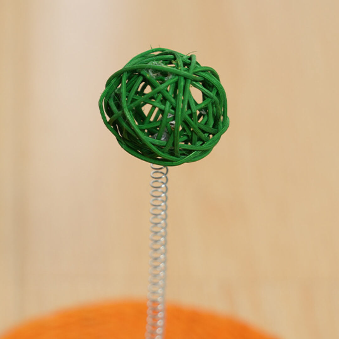 Lemon Sisal Scratcher with Rattan Spring Ball | Interactive Cat Toys 