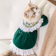 Load image into Gallery viewer, Cat in Cute Green Dress | MissyMoMo
