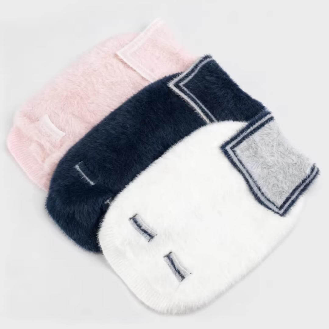 Stacked Pink Navy White Sailor Cat Cardigans | Cozy Cat Sweaters | MissyMoMo