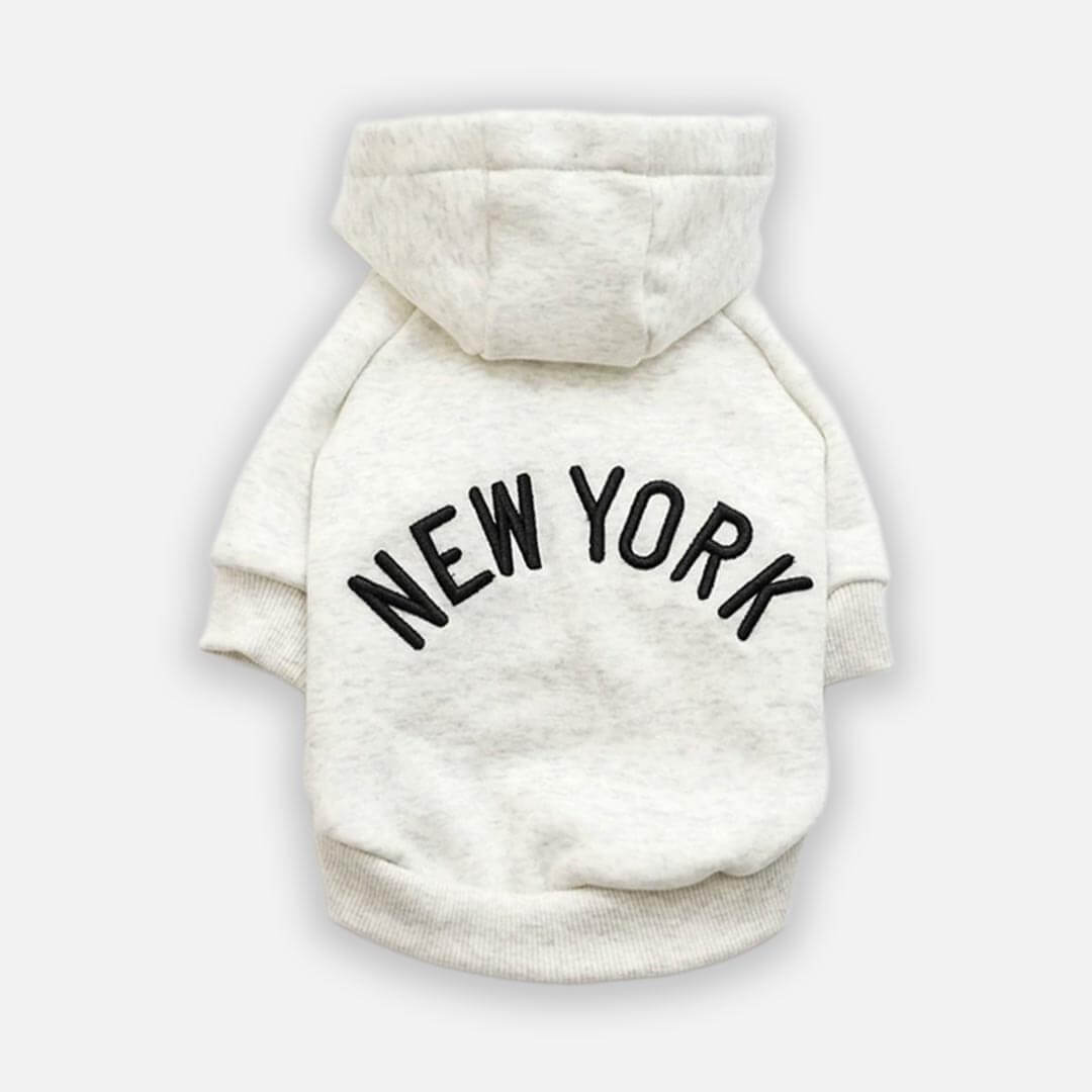 Light Grey New York Cat Hoodie | Cat Hoodie Clothing | MissyMoMo