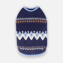 Load image into Gallery viewer, Fair Isle Navy Cat Sweater | Nordic Cat Sweater | MissyMoMo
