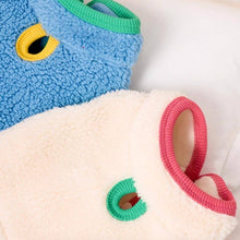 Load image into Gallery viewer, White &amp; Blue Fleece Jackets for Cats &amp; Kittens | MissyMoMo
