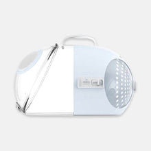 Load image into Gallery viewer, White and Blue Moboli Capsule Cat Carrier | MissyMoMo
