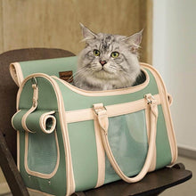Load image into Gallery viewer, Cat in Foldable PU Leather Cat Carrier Bag | MissyMoMo
